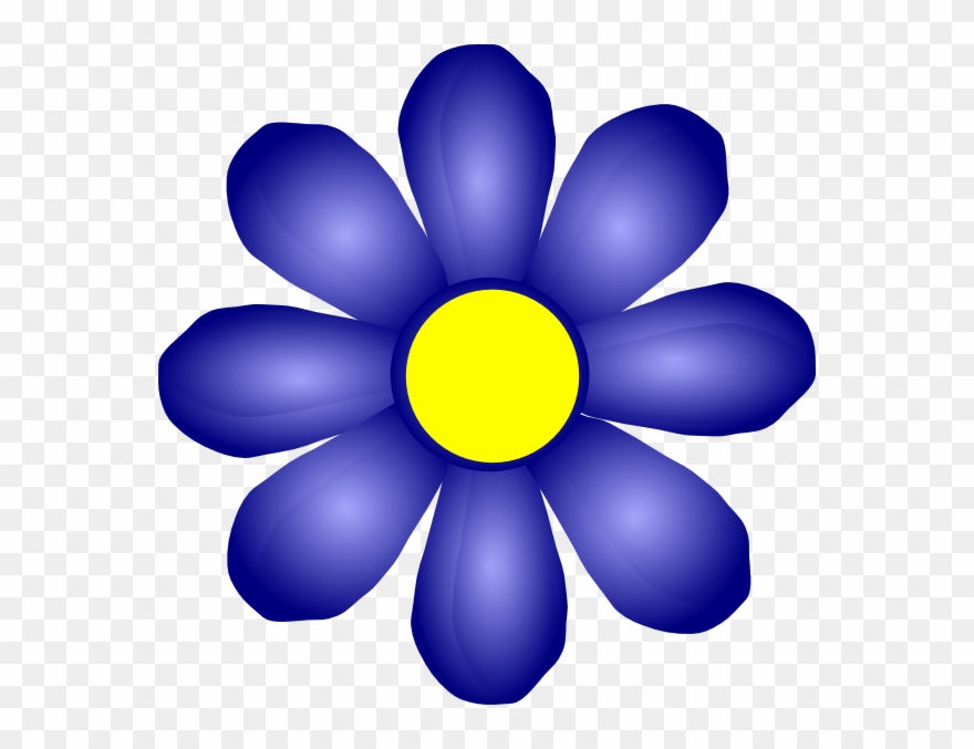 Dark Blue Clipart Dark Purple Flower - Blue Flower Clip Arts - Png Download