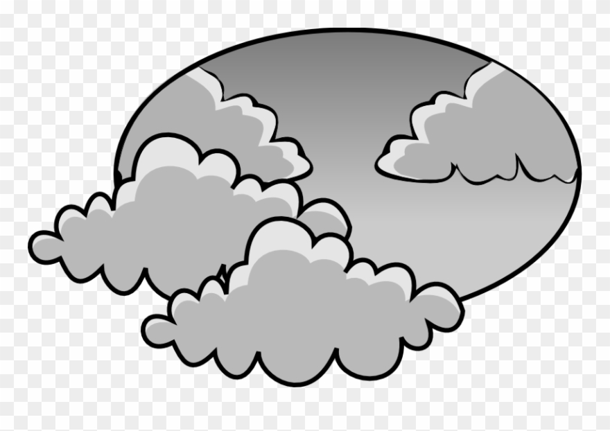 Gloomy Clipart Black And White - Cloudy Day Clip Art - Png Download