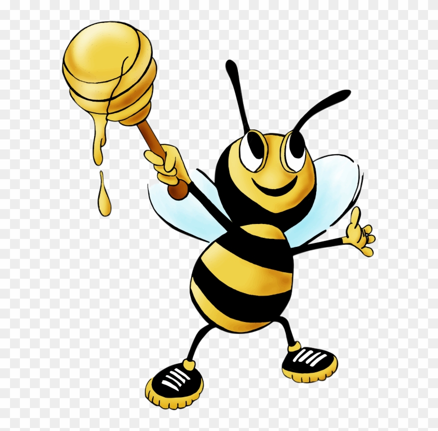 Free Cartoon Honey Bee Clip Art - Cute Honey Bee Clip Art - Png Download