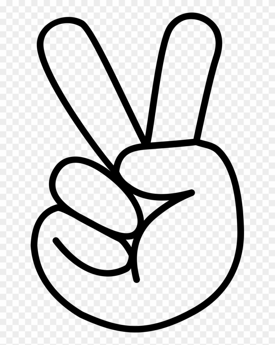 Peace Symbols V Sign Hand Finger Drawing - Hand Peace Sign Clip Art - Png Download