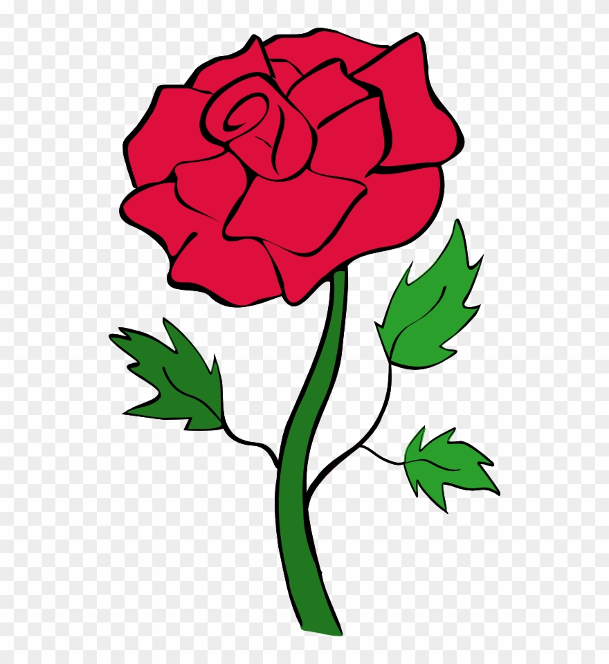 Red Rose Clip Art - Rose Flowers Clip Art Black And White - Png Download