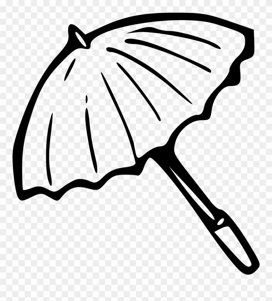 Umbrella Black And White Beach Umbrella Clipart Black - Umbrella Clip Art - Png Download