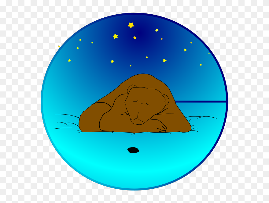 Sleeping Bear Under The Stars - Animated Nitey Nite Gif Clipart