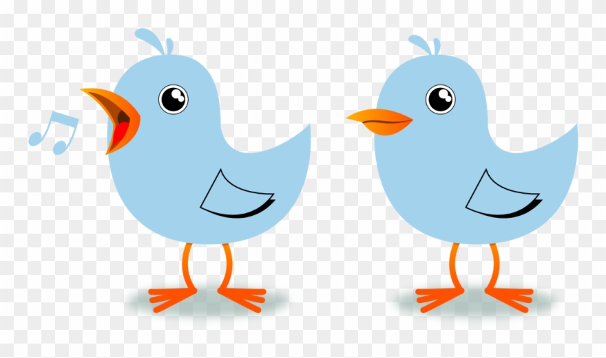 Twitter Birds Singing Musical Light Sky Blue 2 Dingle - Two Little Dickie Birds Clip Art - Png Download