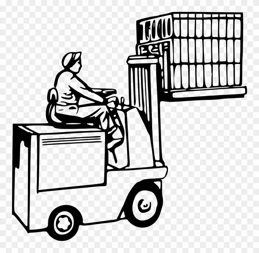 Forklift Operator Drawing Warehouse Pallet - Fork Truck Clip Art - Png Download