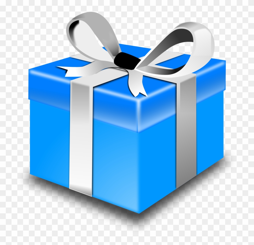 Presents Clip Art - Blue Christmas Gift Box - Png Download