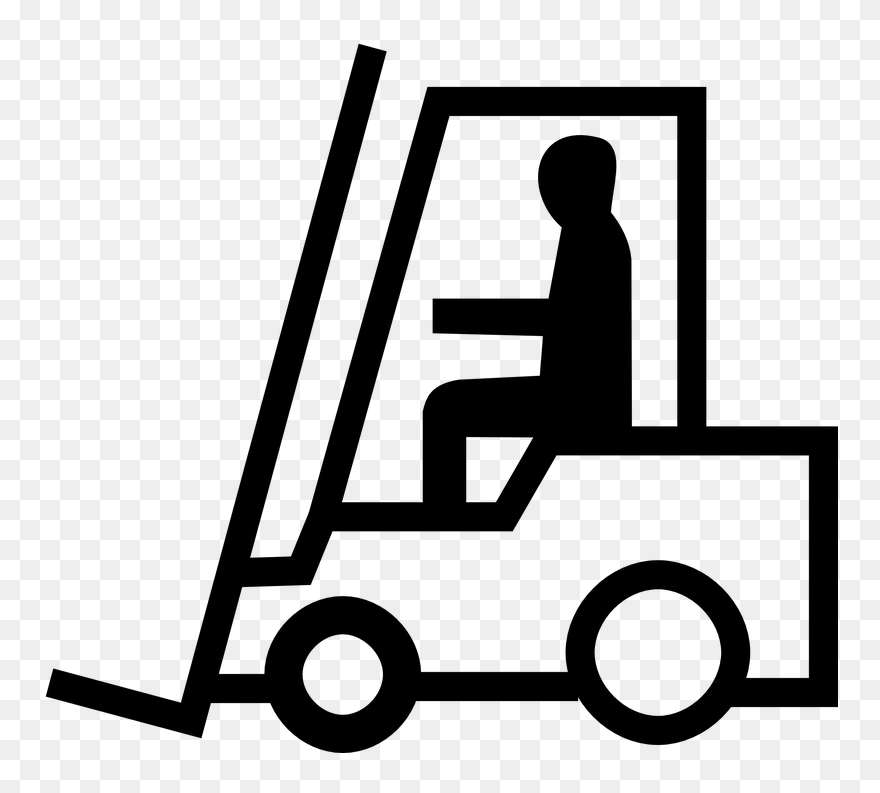 Forklift Clipart - Forklift Clipart Black White - Png Download