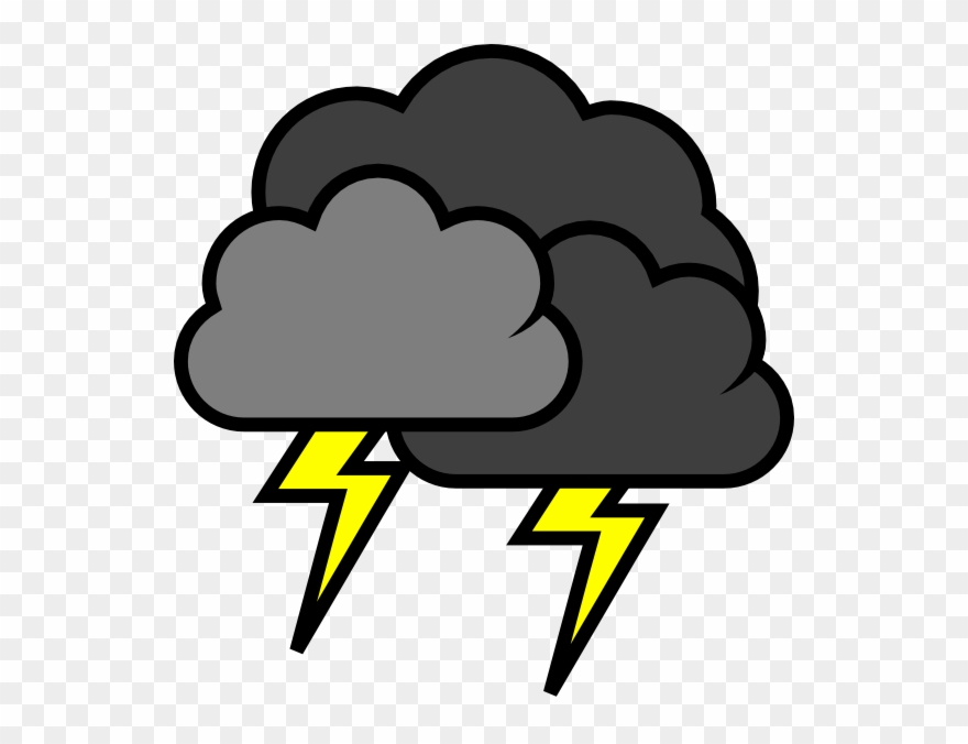 Jpg Black And White Download Lightening Clouds Clip - Thunder And Lightning Clipart - Png Download