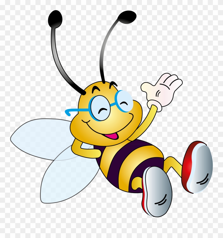 0 1b93b2 F709c383 Orig Honey Bee Cartoon, Cartoon Bee, - Bee With Pencil Png Clipart