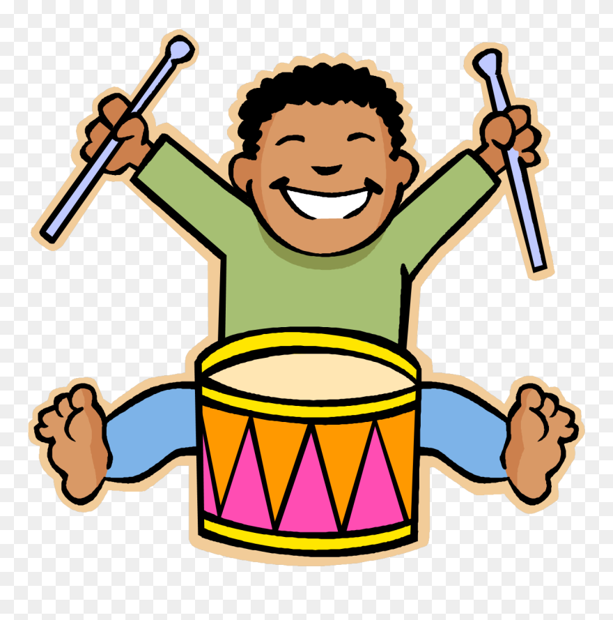 Clipart Transparent Library Children Music Clipart - Boy With Drum Clipart - Png Download