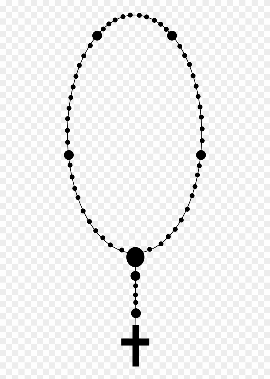 Download Clipart Transparent Stock Clip Art At Clker - Rosary Black And White - Png Download
