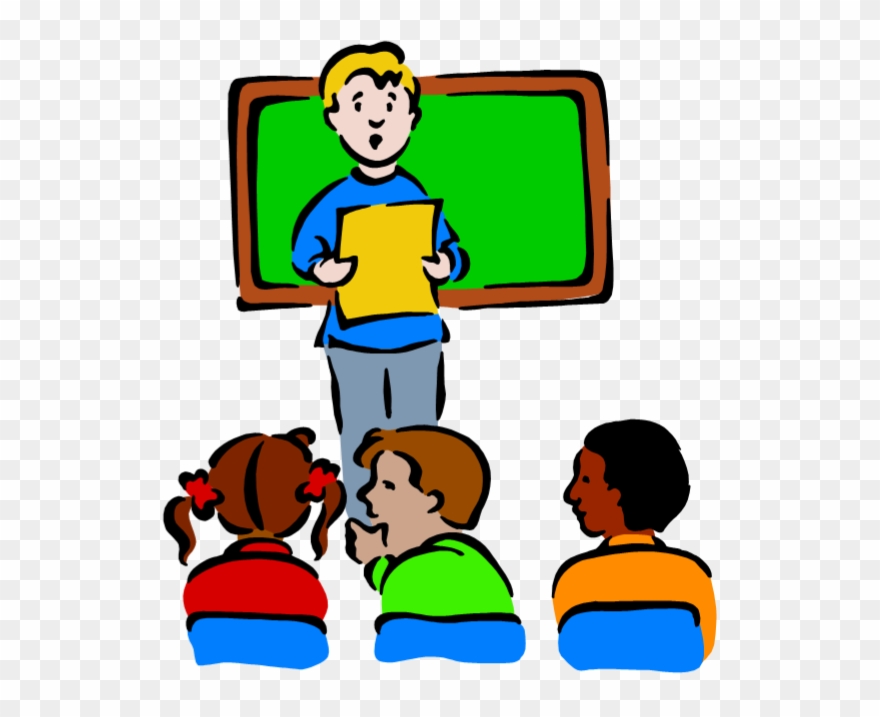 Clip Art Black And White Stock Collection Of Kids - Presentation In Class Cartoon - Png Download