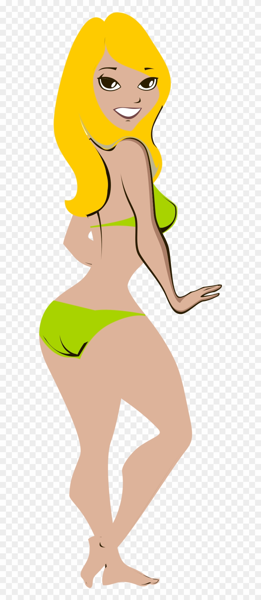 Big Image - Girl In A Bikini Clipart - Png Download