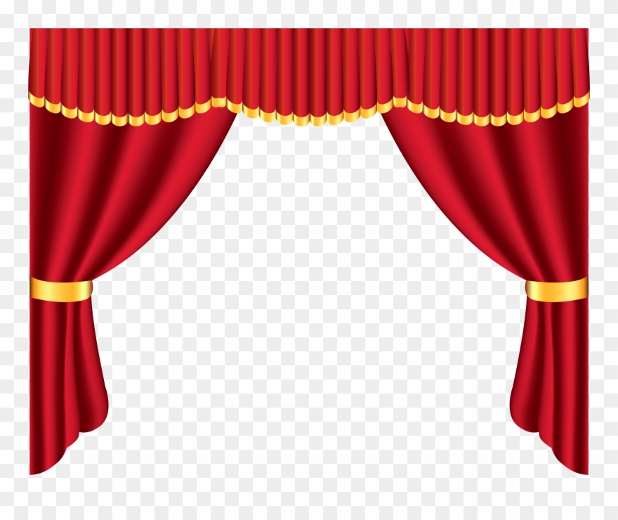 Red Curtain Clip Art - Curtain Clipart - Png Download