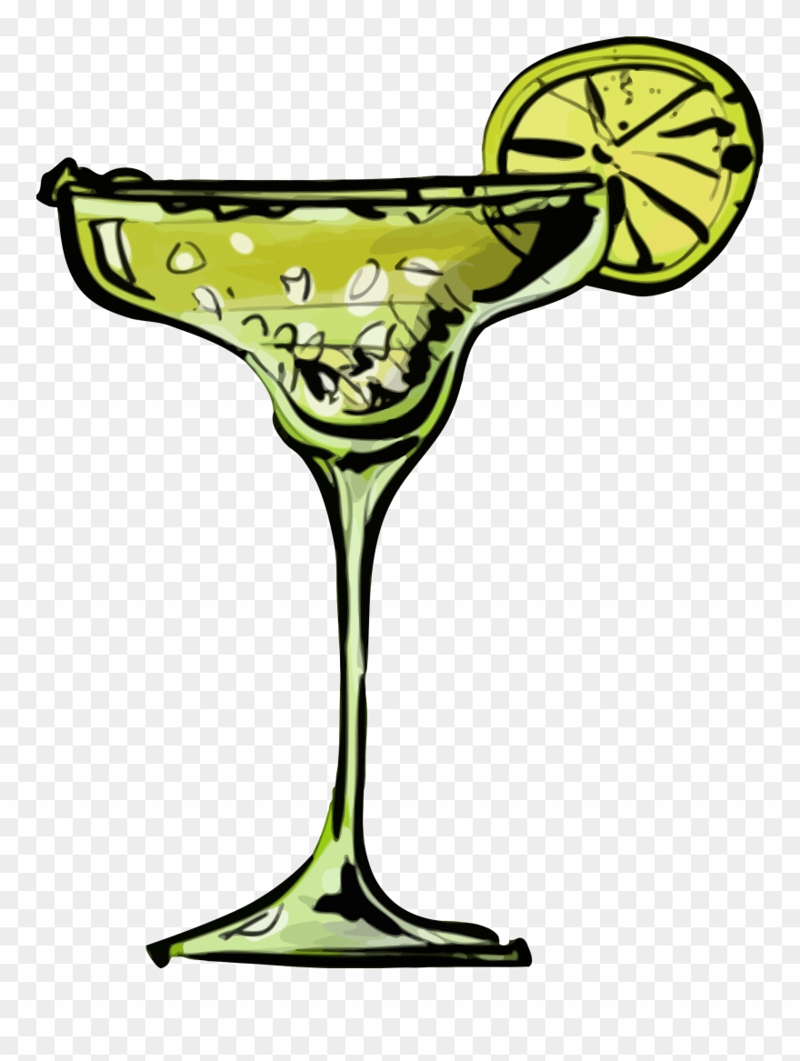 Margarita Clipart Png - Margarita Glass Black And White Transparent Png