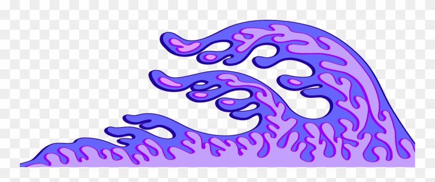 Purple Wave Clip Art - Purple Waves Transparent - Png Download