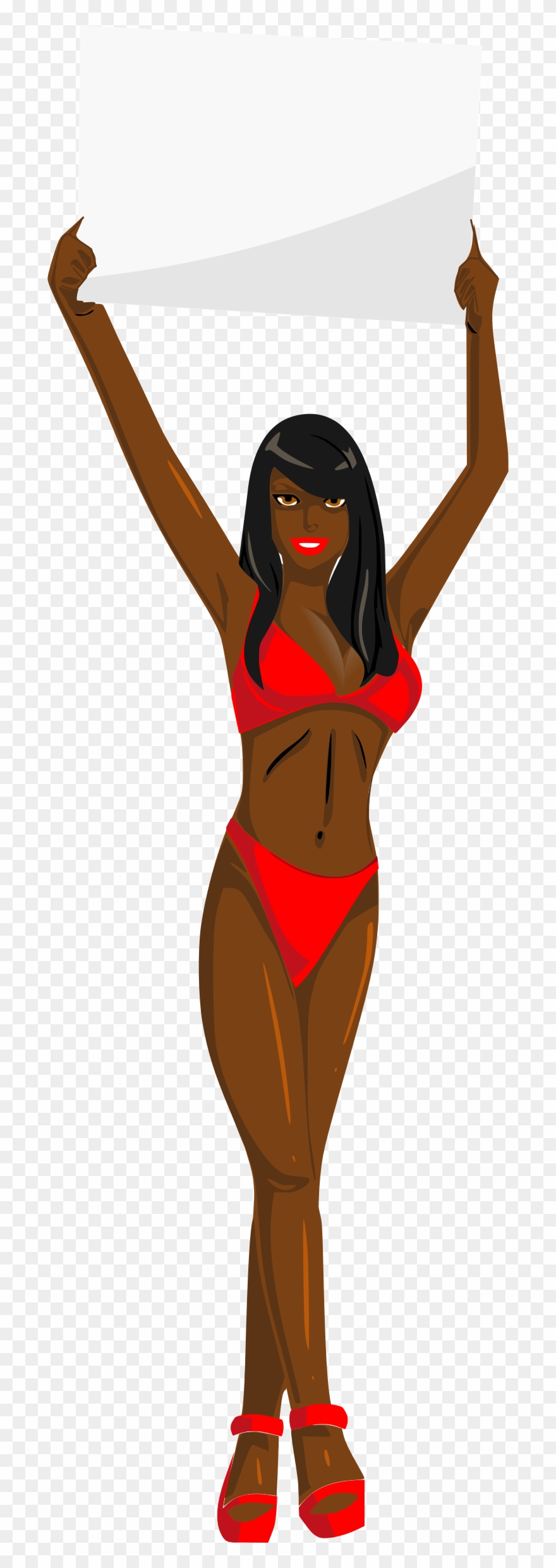 Big Image - Bikini Black Girl Cartoon Clipart