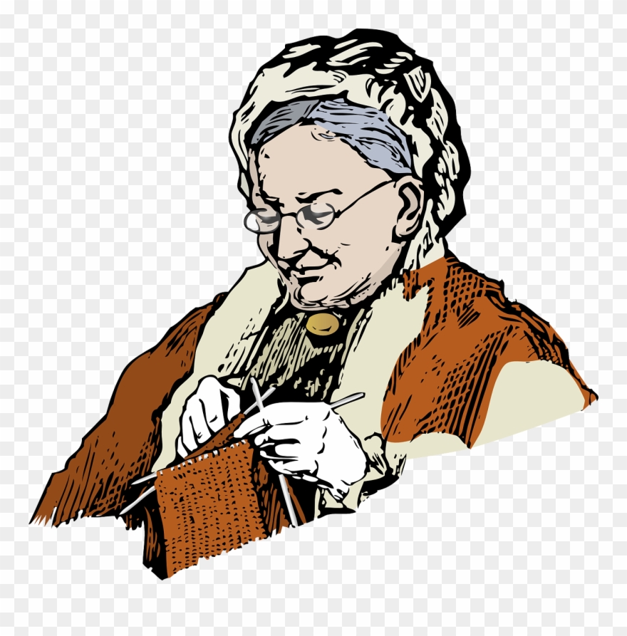 Knitting Granny Svg Vector File, Vector Clip Art Svg - Grandmother Art - Png Download