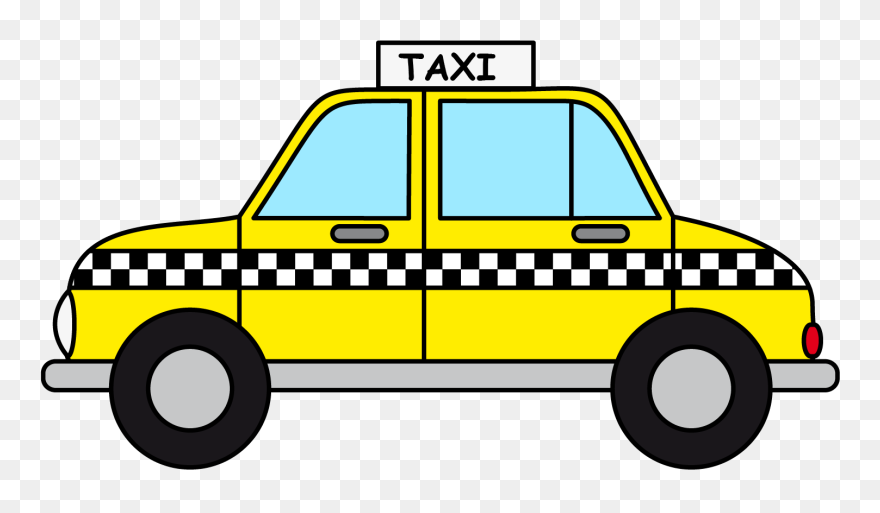Snow Plow Clipart - Taxi Cab Cartoon - Png Download