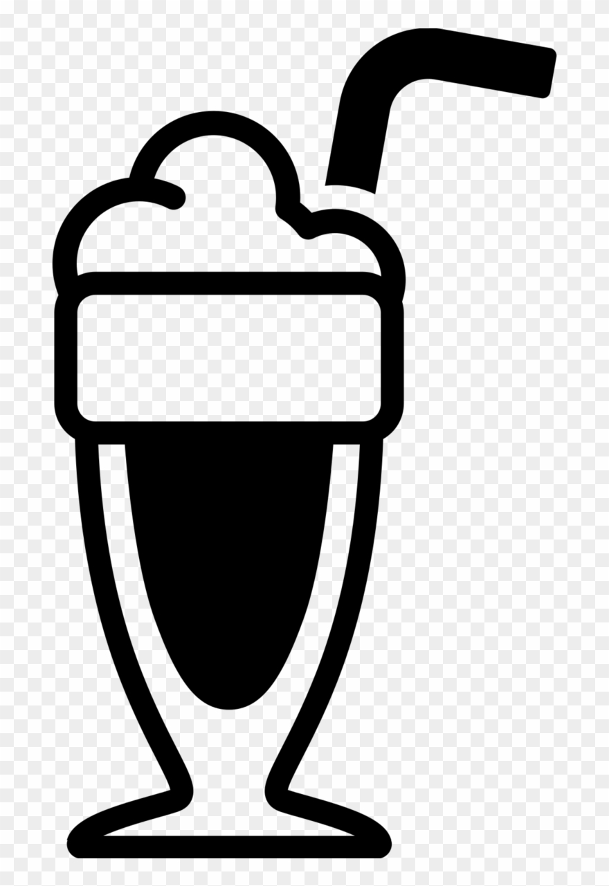 Fries A Shake - Milkshake Black And White Png Clipart