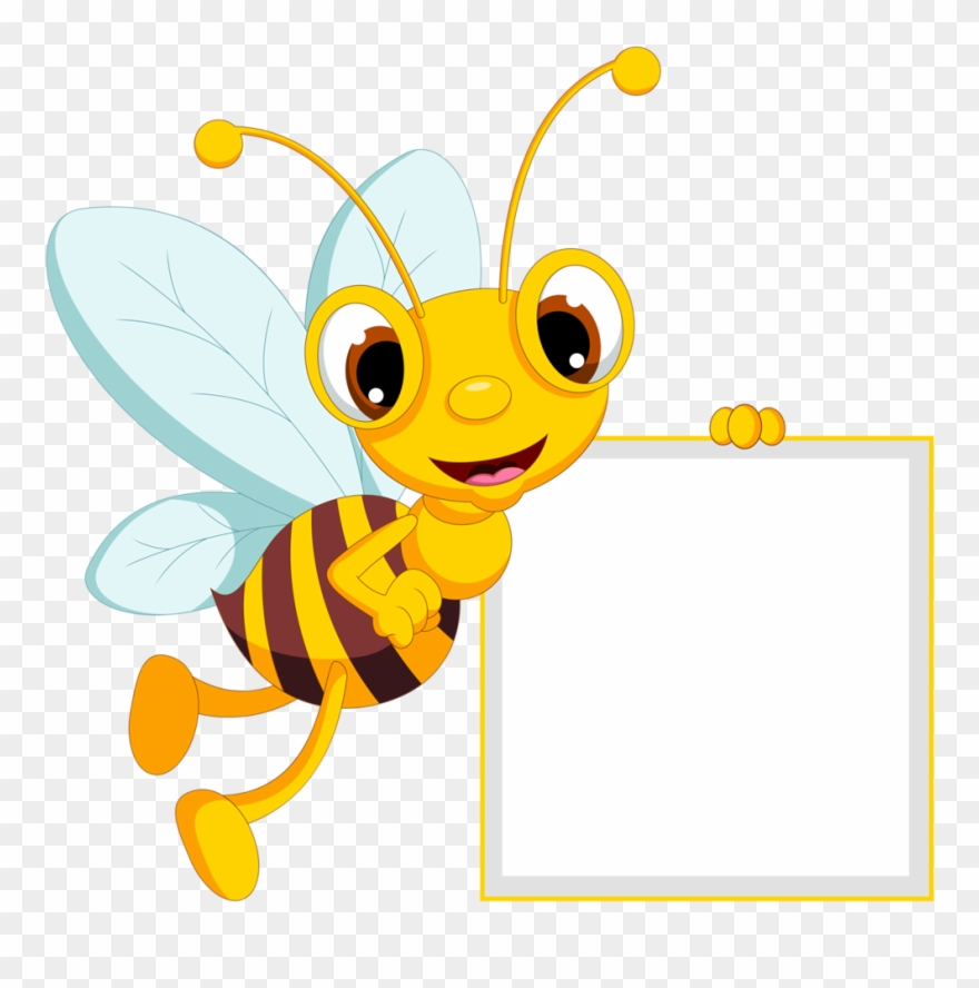 Banner Transparent Download Bumble Bee Flying Clipart - Cute Border Design Png