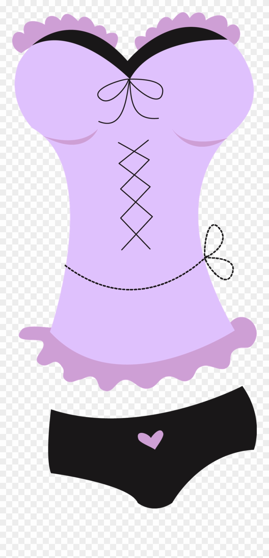 Fiesta Spa, Coreldraw, Vinyl Designs, Clipart, Corsage - Black And Pink Lingerie Clip Art - Png Download