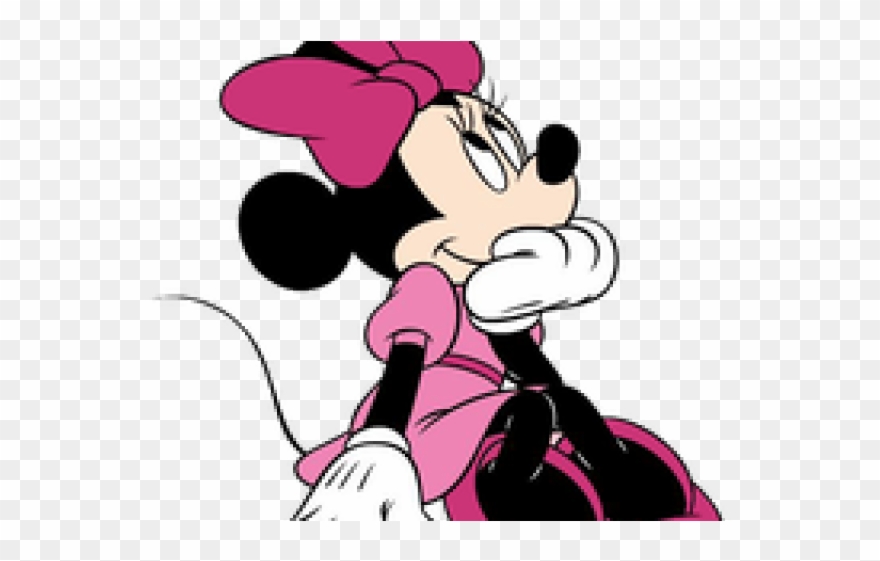 Fruit Water Splash Clipart Minnie Mouse - Minnie Mouse Thinking - Png Download