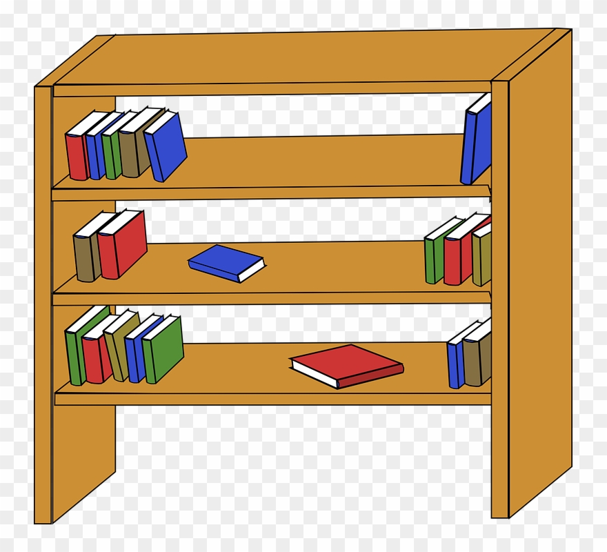 Books On Shelf Clipart Clipart Panda Free Clipart Images - Bookshelf Clipart - Png Download