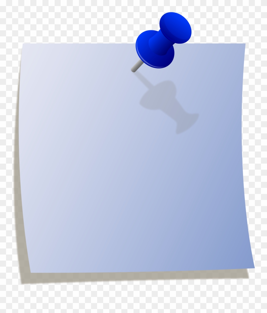 Blue Note With Thumbtack Free Clip Art - Display Device - Png Download