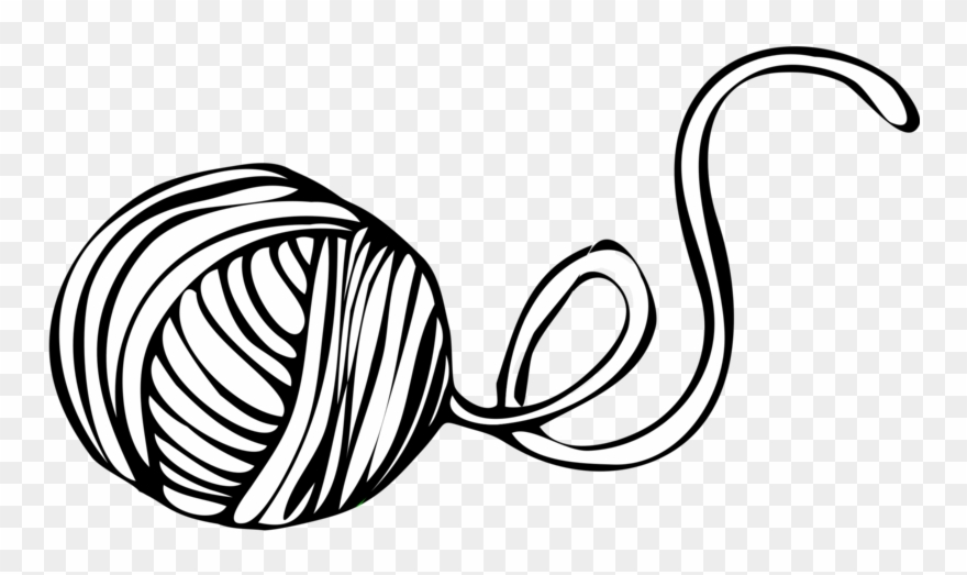 Knitting Needle Hand-sewing Needles Drawing Crochet - Ball Of Yarn Clipart - Png Download
