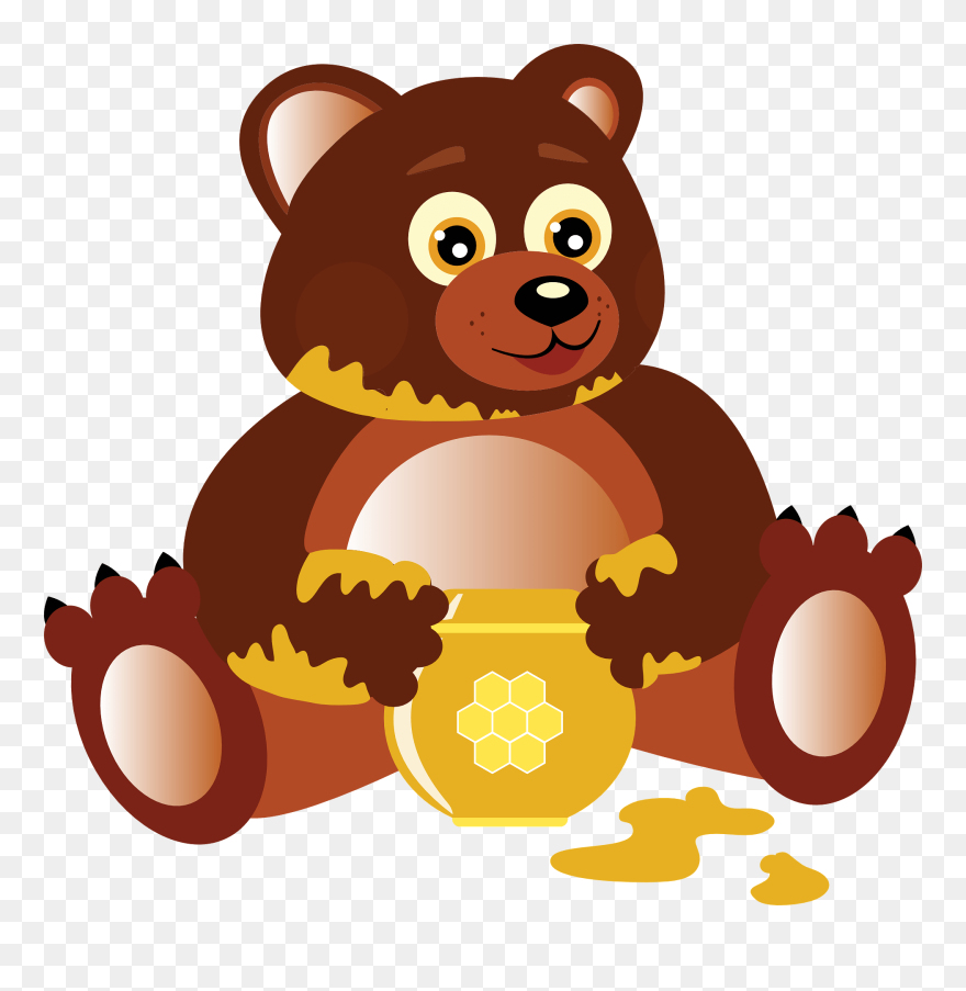 Free To Use Amp Public Domain Bear Clip Art - Bear Eating Honey Clipart - Png Download
