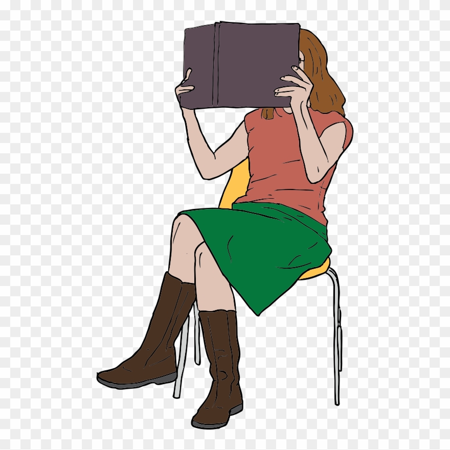 Stephanie Hunt Reading Clip Art - Girl Reading Clip Art - Png Download