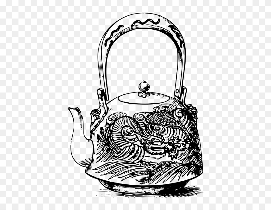 Japanese Dragon Teapot Clip Art - Japanese Tea Pot Clip Art - Png Download