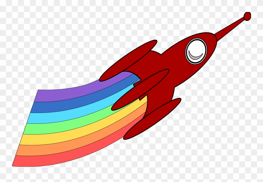 Kisscc0 Rocket Spacecraft Launch Vehicle Booster Outer - Rocket Rainbow Clipart