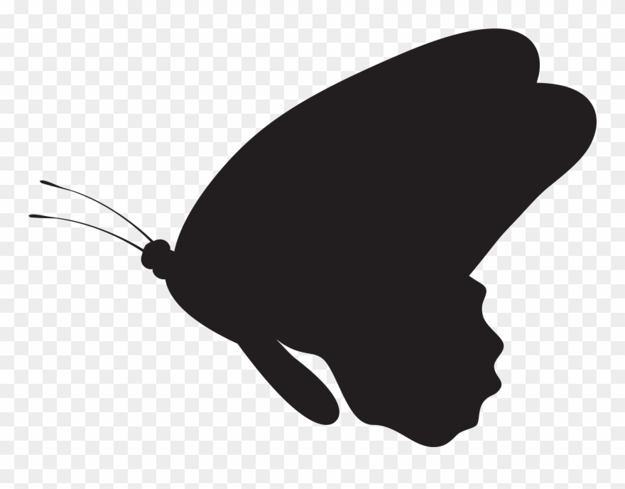 Clipart Black And White Png Clip Art Image - Transparent Background Butterfly Silhouette Png