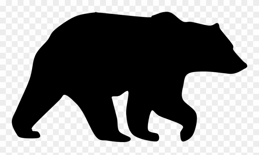 Mirror Image So Facing Left Grizzly Bear Graphics - Black Bear Silhouette Clipart