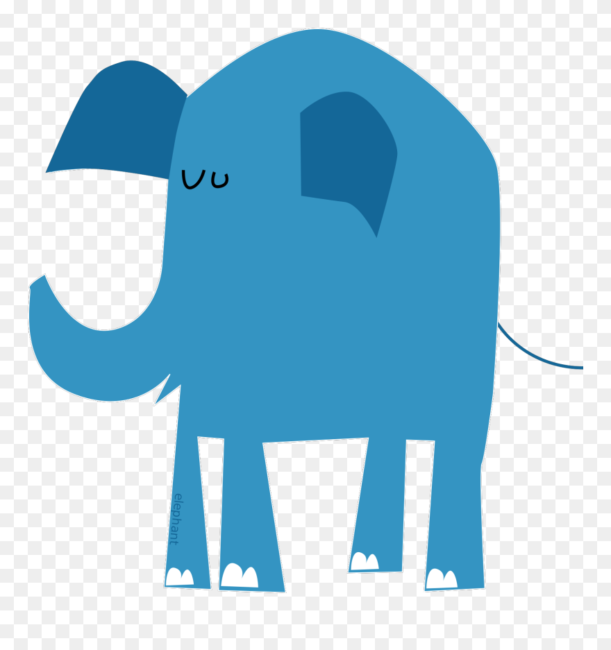 Clip Arts Related To - Blue Elephant Shower Curtain - Png Download
