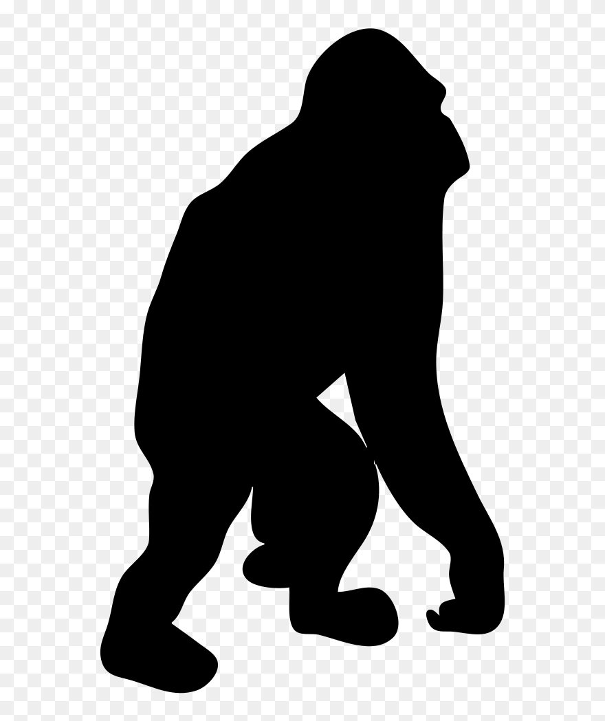 Badge Svg Different Shape - Orangutan Silhouette Clipart