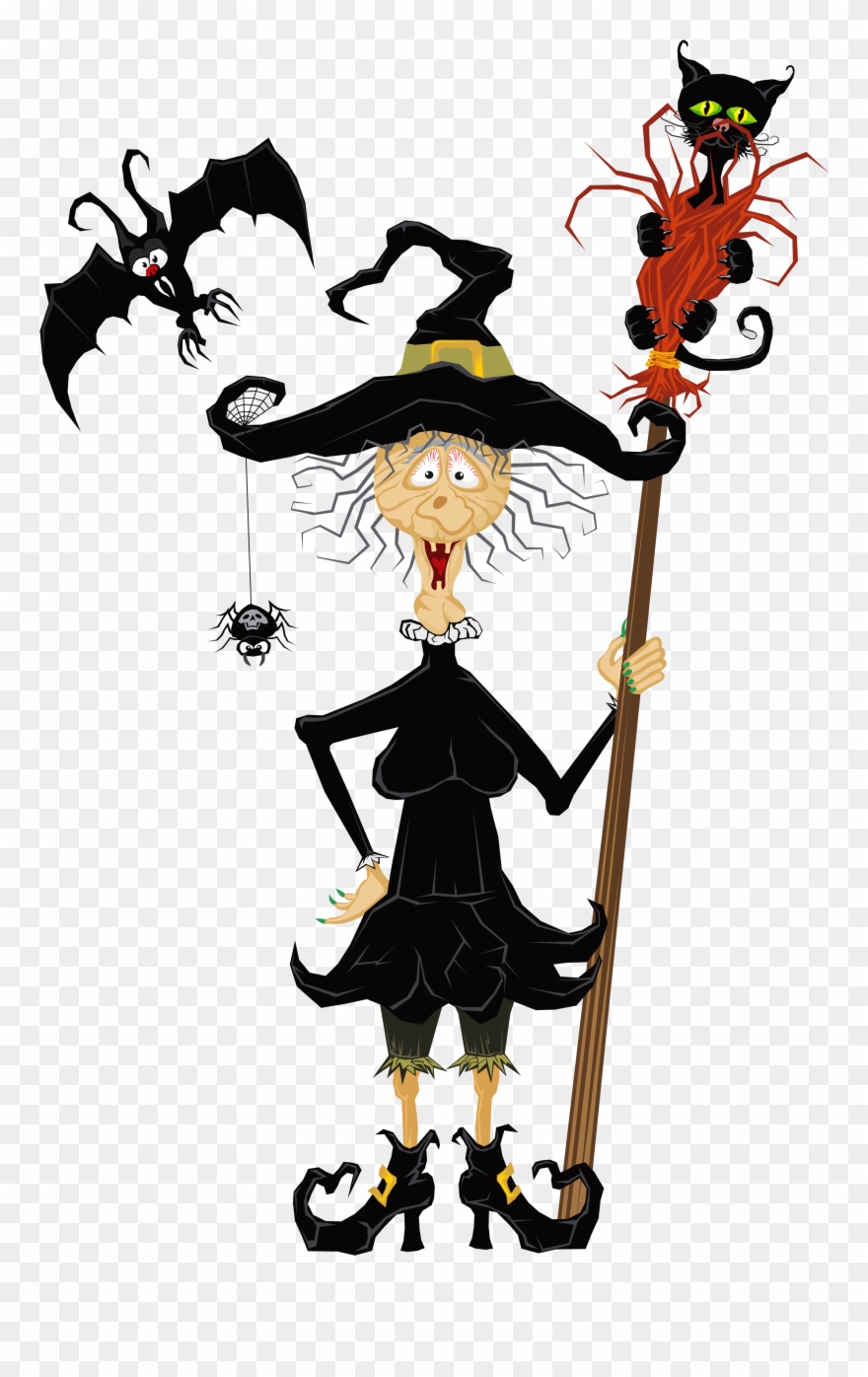 Halloween Creepy Witch Clipart - Witch Halloween Clip Art - Png Download