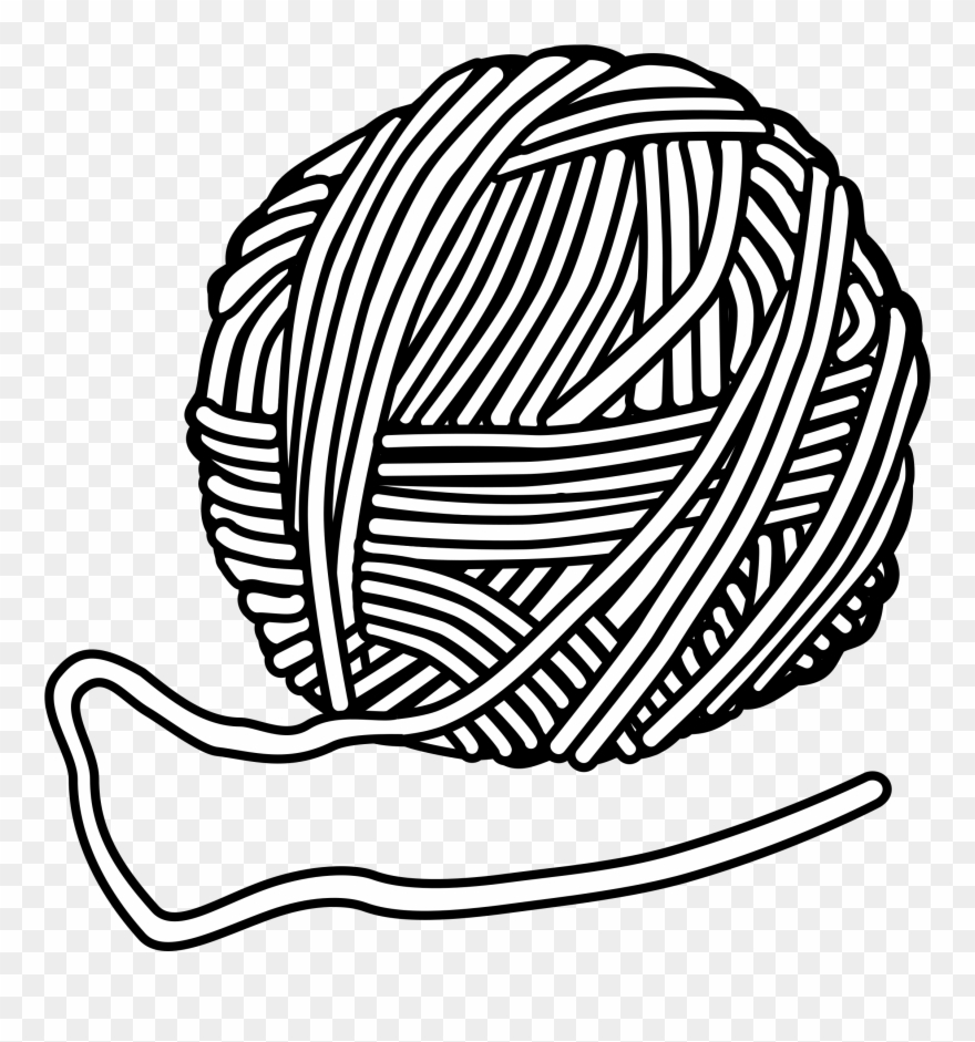 Clip Arts Related To - Yarn Clipart Black And White - Png Download