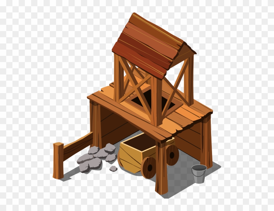Old Mine Png Images - Free Clipart Gold Mining Cart Transparent Png
