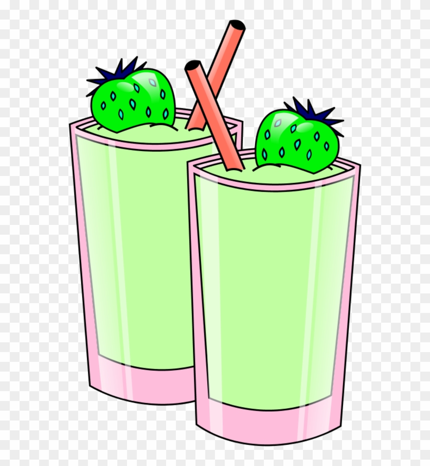 Strawberry Smoothie Vector Clip Art Library Png - Green Smoothie Clip Art Transparent Png
