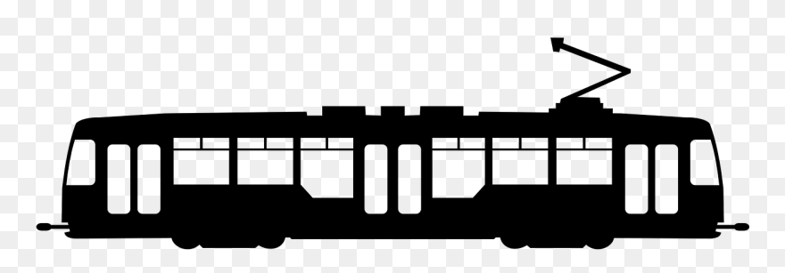 Trolley Rail Transport Rapid Transit Train Silhouette - Tramway Png Clipart