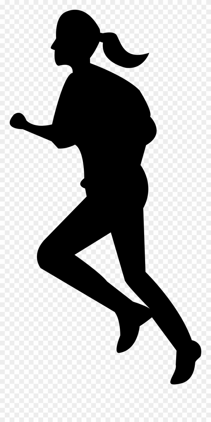 Marathon Running Cliparts - Shadow Person Running Transparent - Png Download