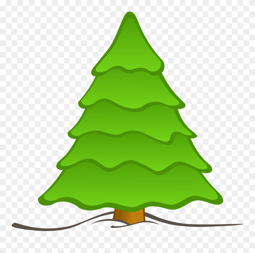 Green Clip Art Free Clipart - Christmas Tree Plain Clipart - Png Download