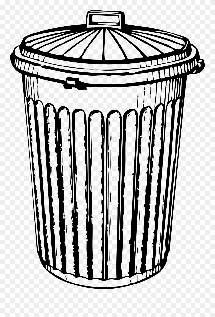 Png Download Classroom Trash At Trend - Trash Can Clipart Black And White Transparent Png