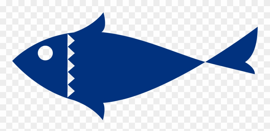 Big Image - Simple Blue Fish Clip Art - Png Download