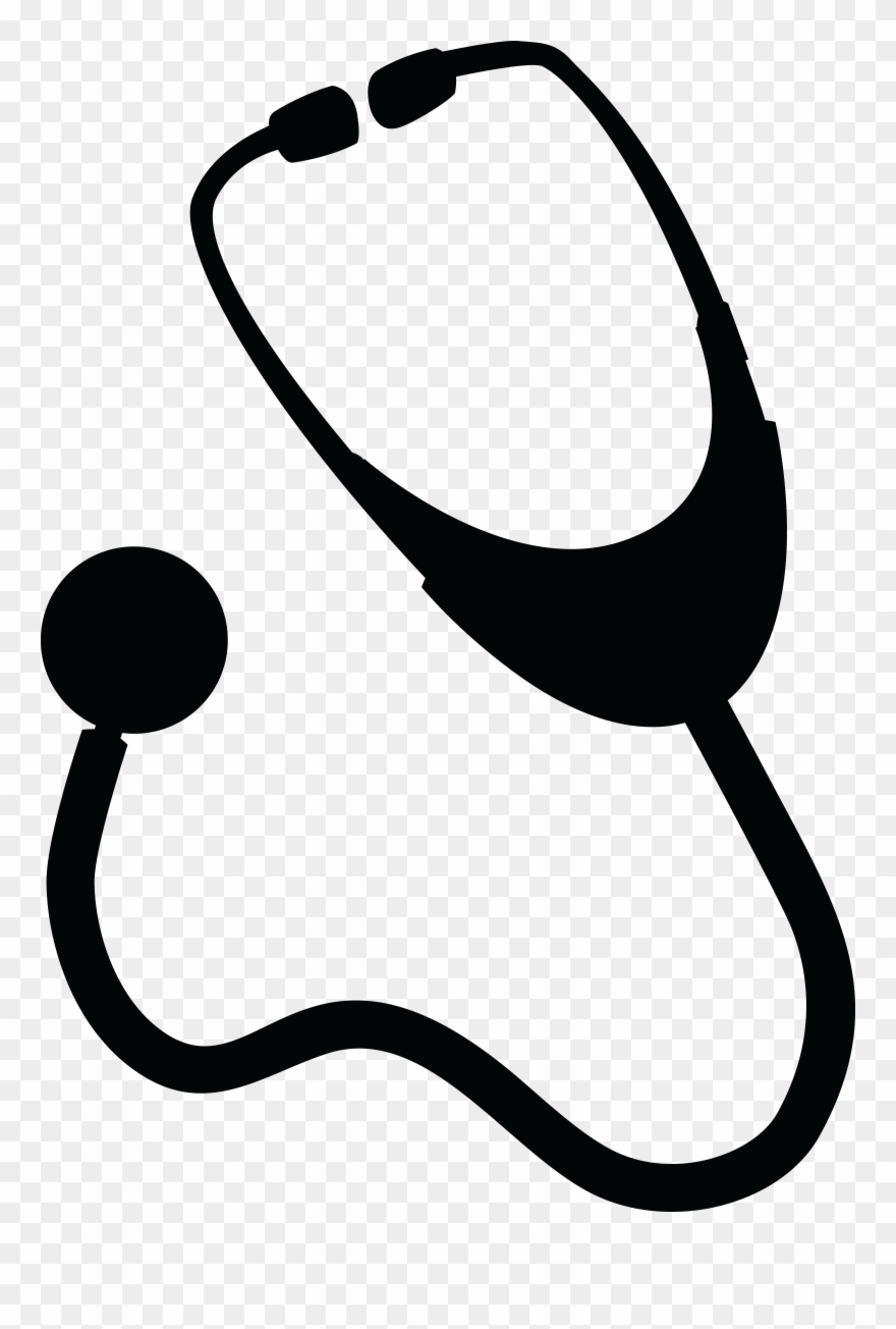 Free Of A Stethoscope - Silhouette Of A Stethoscope Clipart