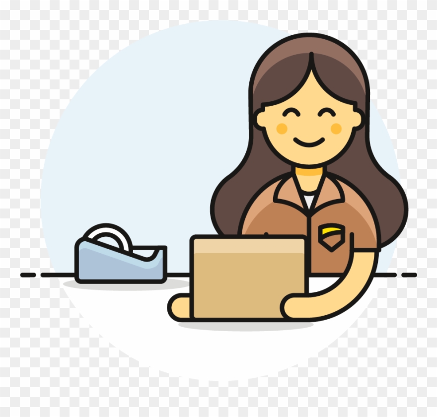 37 Mailman Female Asian - Cartoon Clipart