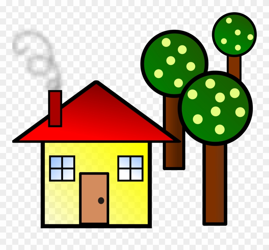 House With Trees By @kattekrab, Simple House, On @openclipart - Simple House Clip Art - Png Download